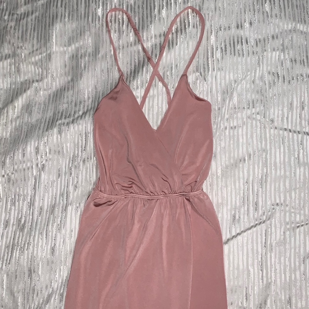 💗 Blush Pink Long Wrap Dress - Hottie